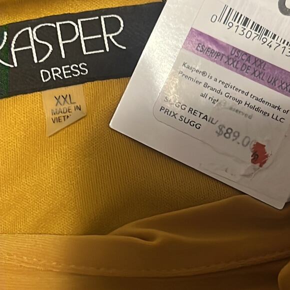 NWT Kasper Plus Size XXL Colorblock Sheath Dress Faux Wrap Ruched Stretch - Picture 9 of 10